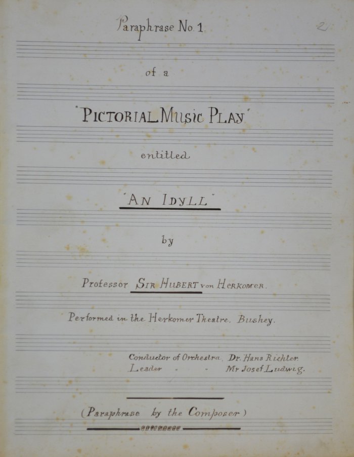 ‘Pictorial Music Play‘ entitled ‘An Idyll‘