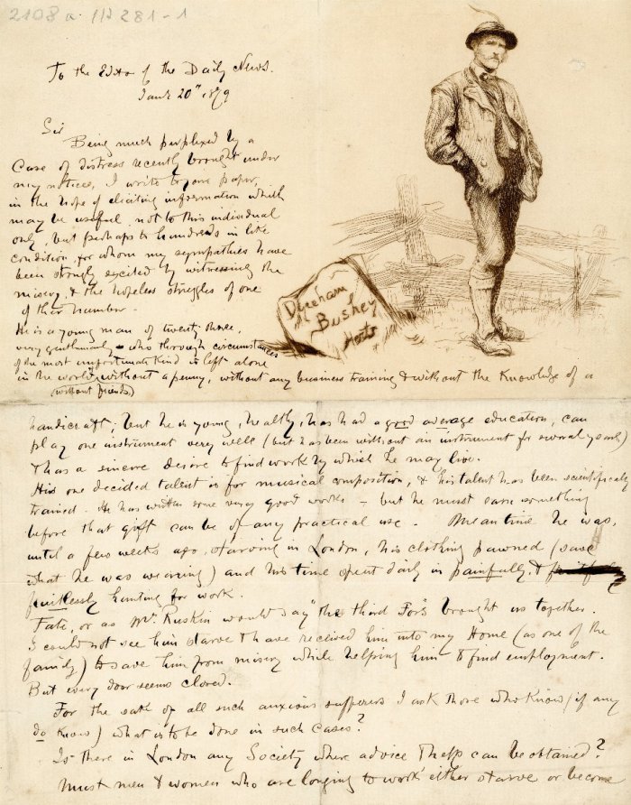 Brief von Hubert von Herkomer an den Herausgeber der ‘Daily News‘