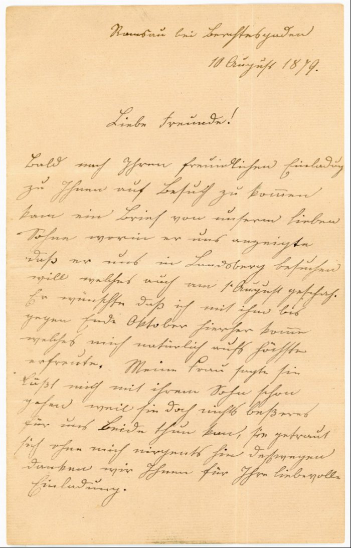 Brief von Lorenz Herkomer