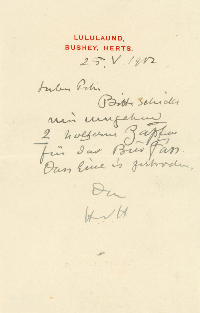 Brief an Peter Herkomer