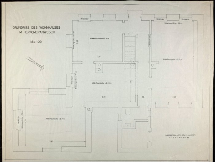 Grundriss des Wohnhauses im Herkomer-Anwesen