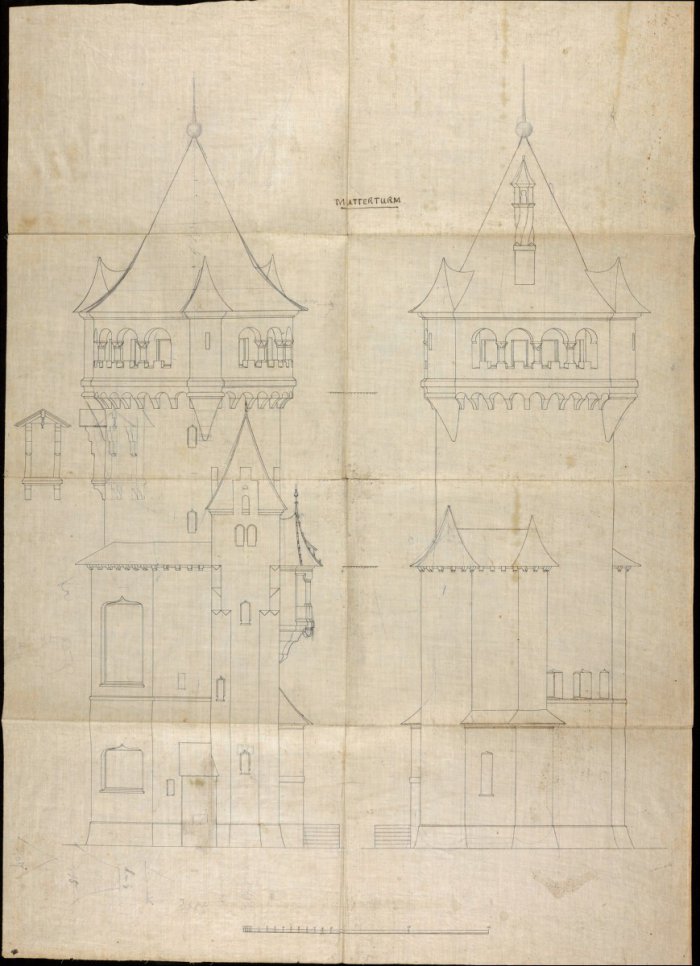 Bauplan über die Errichtung eines Anbaues an das Wohnhaus Nr. 38 1/2 in der Katharinen-Vorstadt