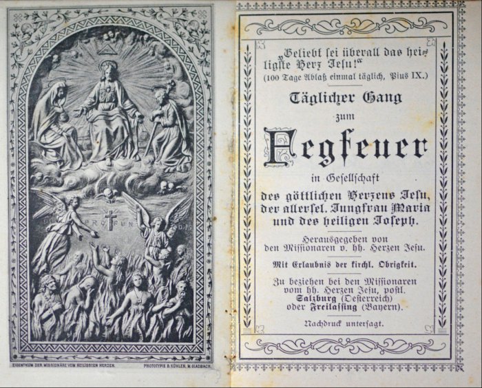 Täglicher Gang zum Fegfeuer in Gesellschaft des göttlichen Herzens Jesu, der allerseligen Jungfrau Maria und des heiligen Joseph