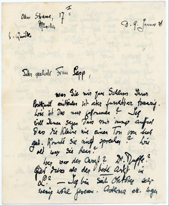 Brief von Mary Wurm an Frau Sepp