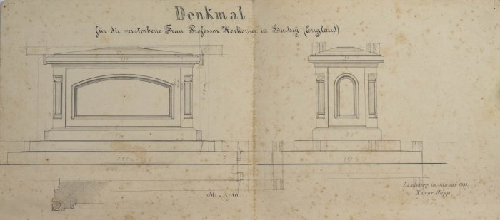 Denkmal für die verstorbene Frau Professor Herkomer in Bushey (England)