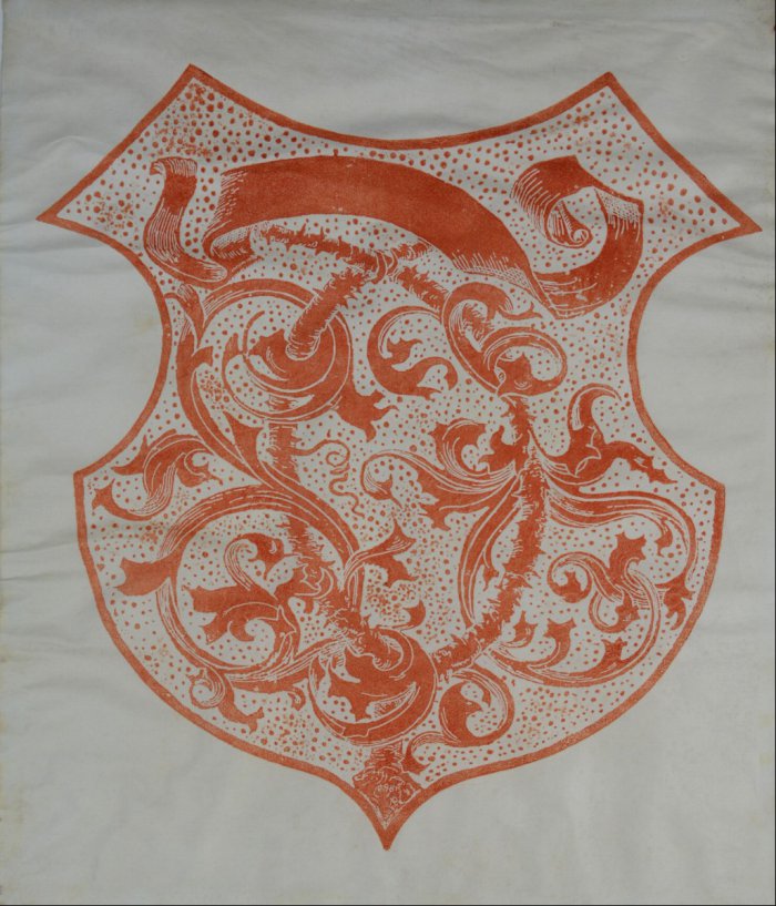 Wappen mit Rankenornamentik