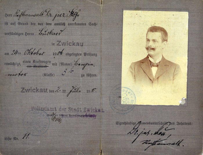 Führerschein von Dr. Rudolf Stöss