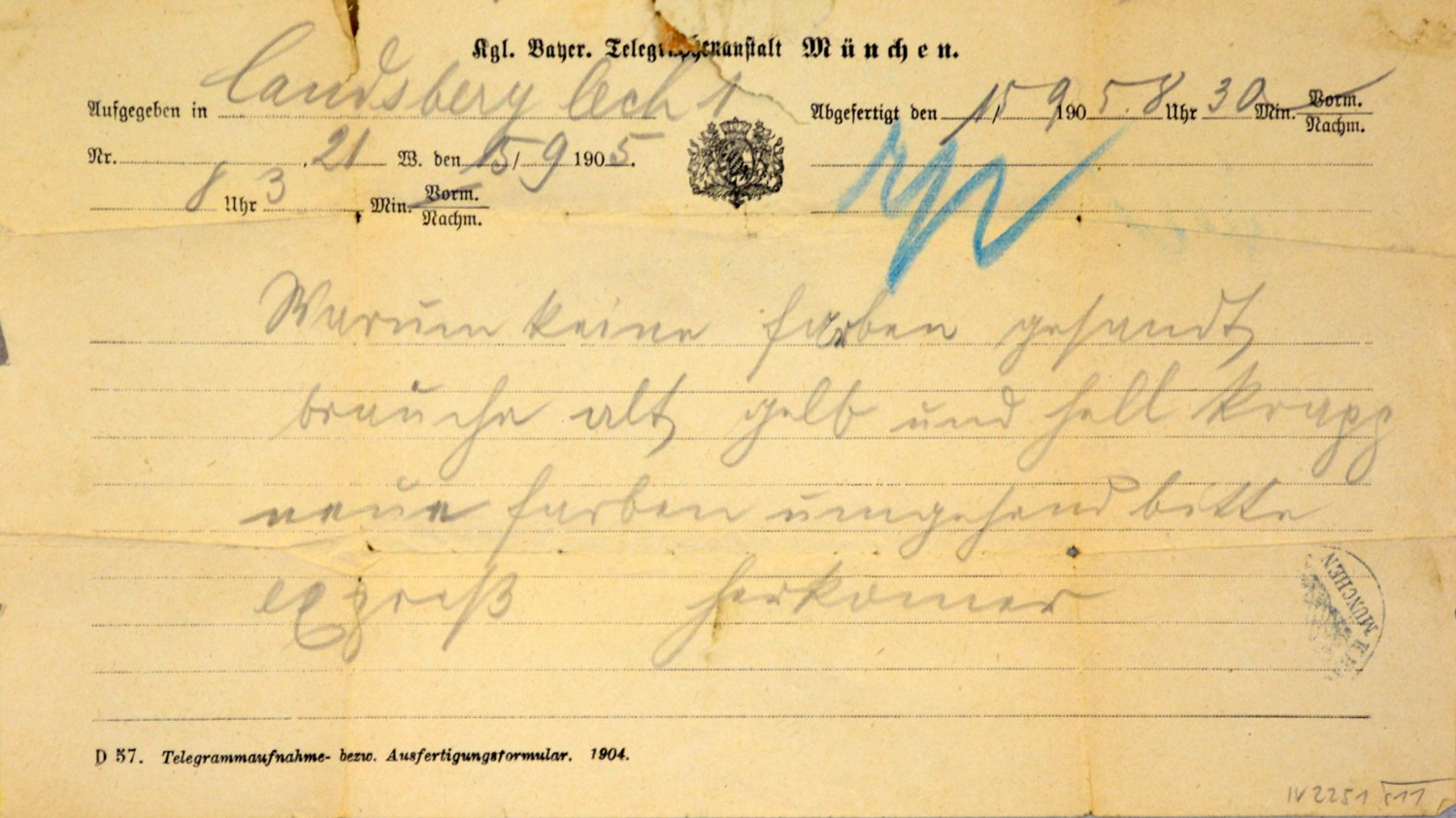 Geschäftliche Korrespondenz zwischen Herkomer und Gundermann