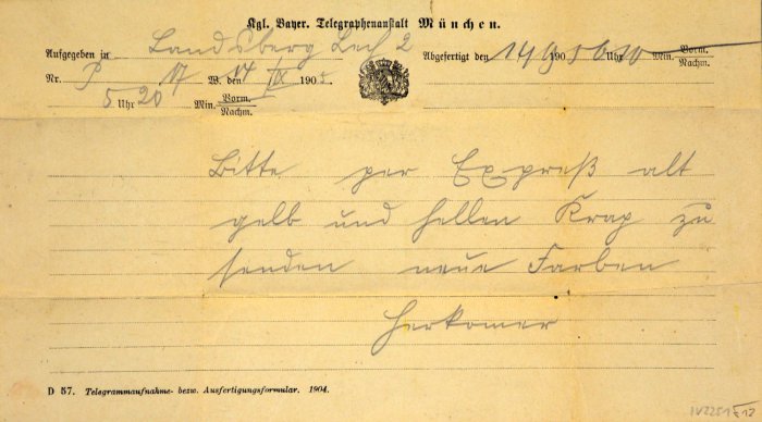 Geschäftliche Korrespondenz zwischen Herkomer und Gundermann