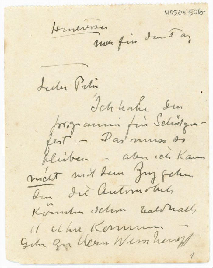 Brief an Peter Herkomer