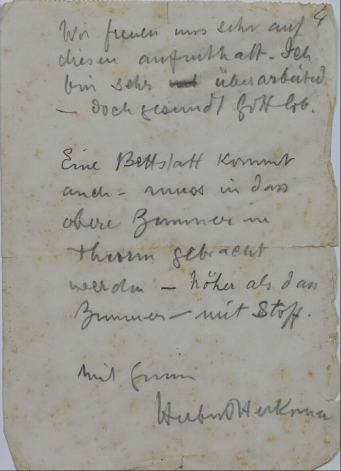Seite 4 eines Briefes von Hubert von Herkomer