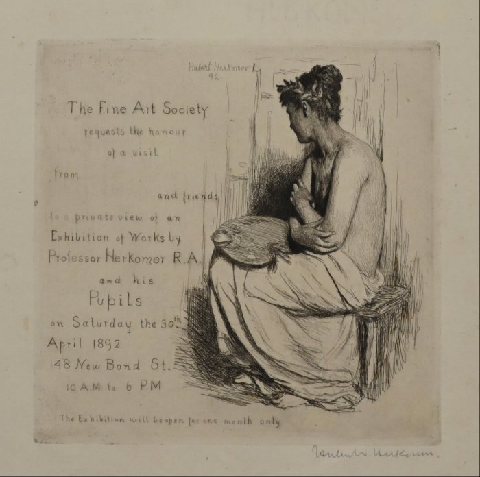 Einladung zu einer Ausstellung der ‘Fine Art Society‘